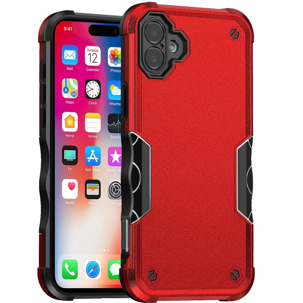 For Apple iPhone 16 (6.1") Slim Tough Shockproof Hybrid Heavy Duty Dual Layer TPU Bumper Rugged Rubber Armor Case Cover