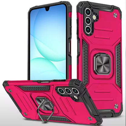 For Samsung Galaxy A17 5G Armor Hybrid Magnetic Stand with Ring Holder Kickstand Shockproof Heavy-Duty Durable Rugged TPU Dual Layer Case Cover