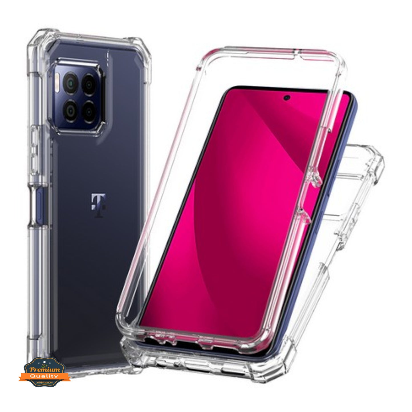For T-Mobile Revvl 8 Pro Full-Body Dual Layer Hybrid Case Slim, Drop-Proof TPU Hard PC, Durable Corner Front Bumper Protector Case Cover