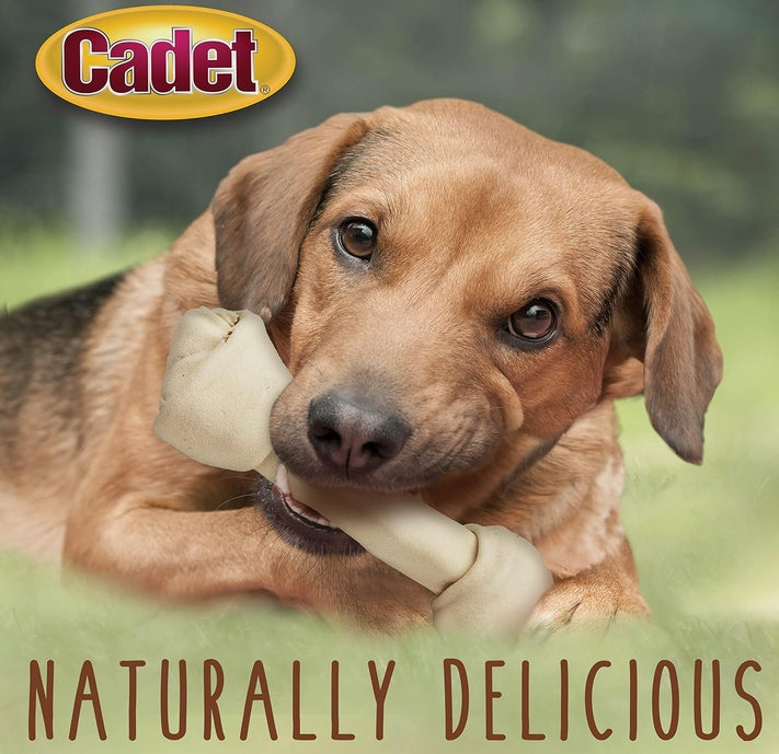 Cadet Premium Grade Beef Hide Knotted Bones 8 Inch [Dog Supplies] 3 count