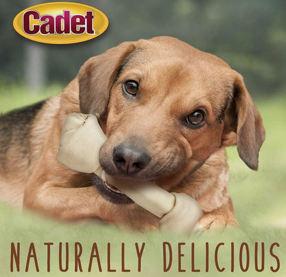 Cadet Premium Grade Beef Hide Knotted Bones 8 Inch [Dog Supplies] 3 count