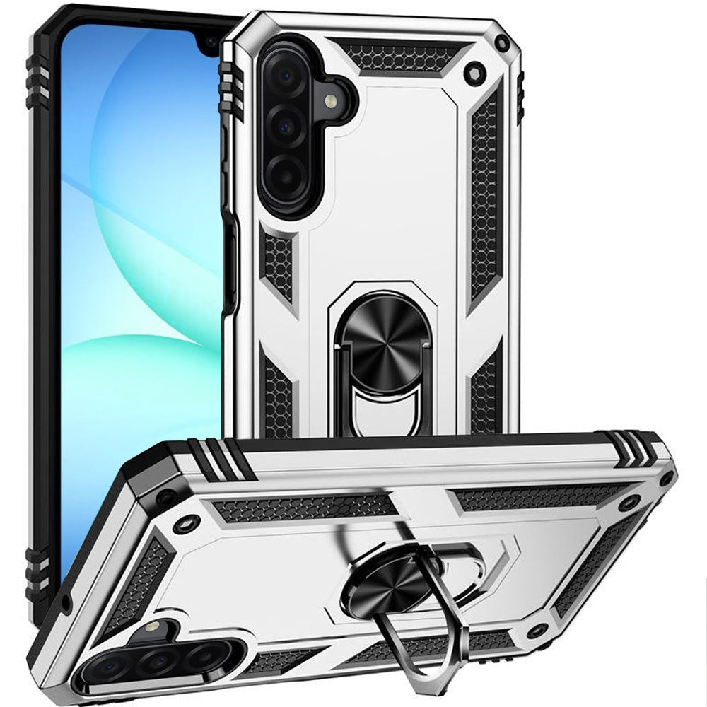 For Samsung Galaxy A17 5G Hybrid Shockproof Durable 360 Degree Rotatable Ring Stand Holder Kickstand Fit Magnetic Car Mount Case Cover