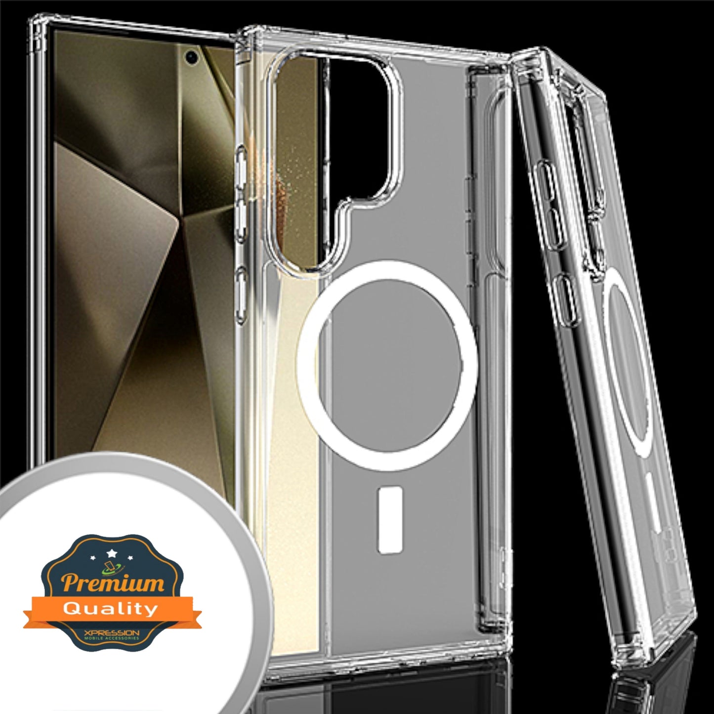 For Samsung Galaxy A16 5G Transparent Slim Hybrid Frame Bumper Magnetic Case, Compatible with MagSafe Case Cover Clear