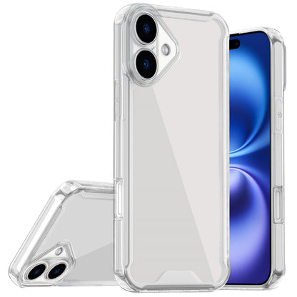 For Apple iPhone 17 (6.3") Clear Colored Shockproof Transparent Hard PC + Rubber TPU Hybrid Bumper Shell Slim Protective Case Cover Clear+Clear