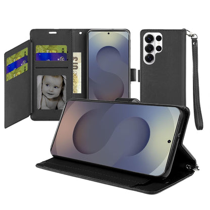 For Samsung Galaxy S26 Ultra Wallet Cases PU Leather with Credit Card /ID /Cash Holder Slot Dual Flip Book Pouch, Stand and Strap Case Cover