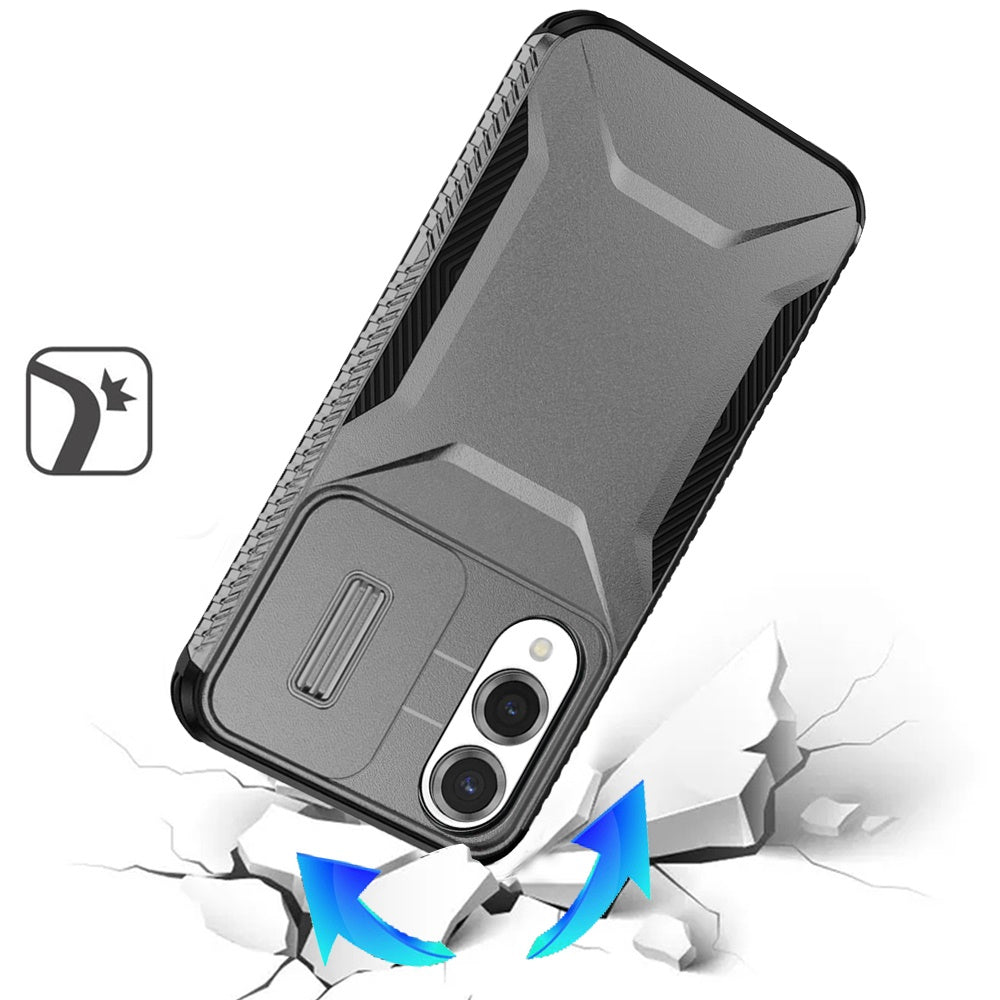 For Samsung Galaxy S25 Edge Slim Fit Shockproof Hybrid with Slide Camera Window Covering, Rugged Tpu Silicone Hard PC Bumper Case Cover