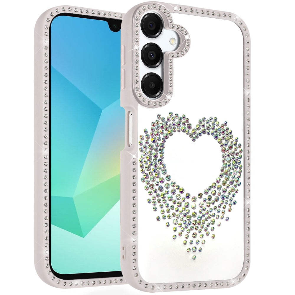 For Samsung Galaxy A16 5G Angel Hearts Glitter Shimmer Diamond Edge Hybrid Drop Protection Shockproof Design Case Cover