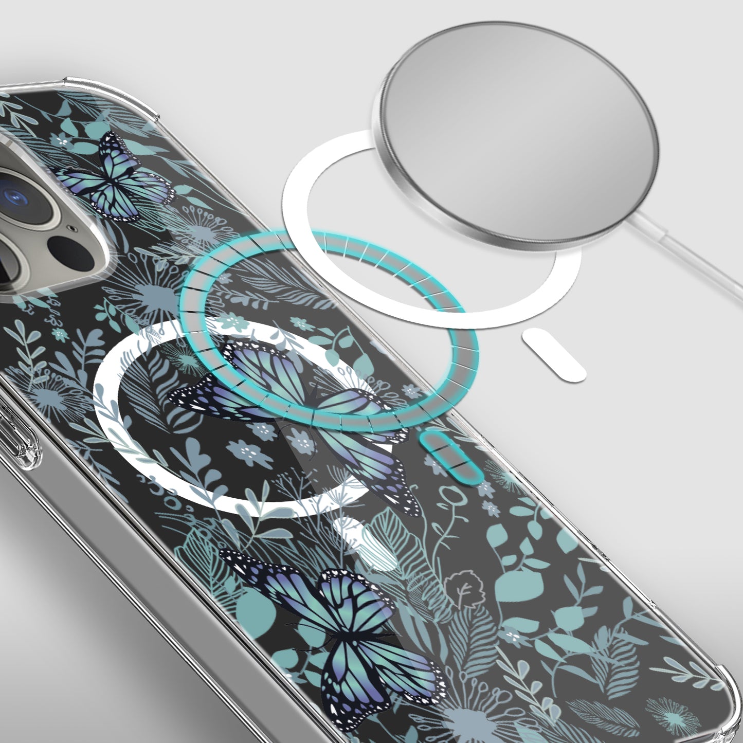 For Apple iPhone 16 Plus (6.7") Hybrid Flower Design Stylish Fashion Thick Hard MagSafe Compatible Shockproof Case Cover