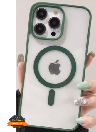 For Apple iPhone 17 Pro Hybrid Clear Transparent with Color Edge Bumper, MagSafe Compatible Ultra Slim Hard PC Case Cover