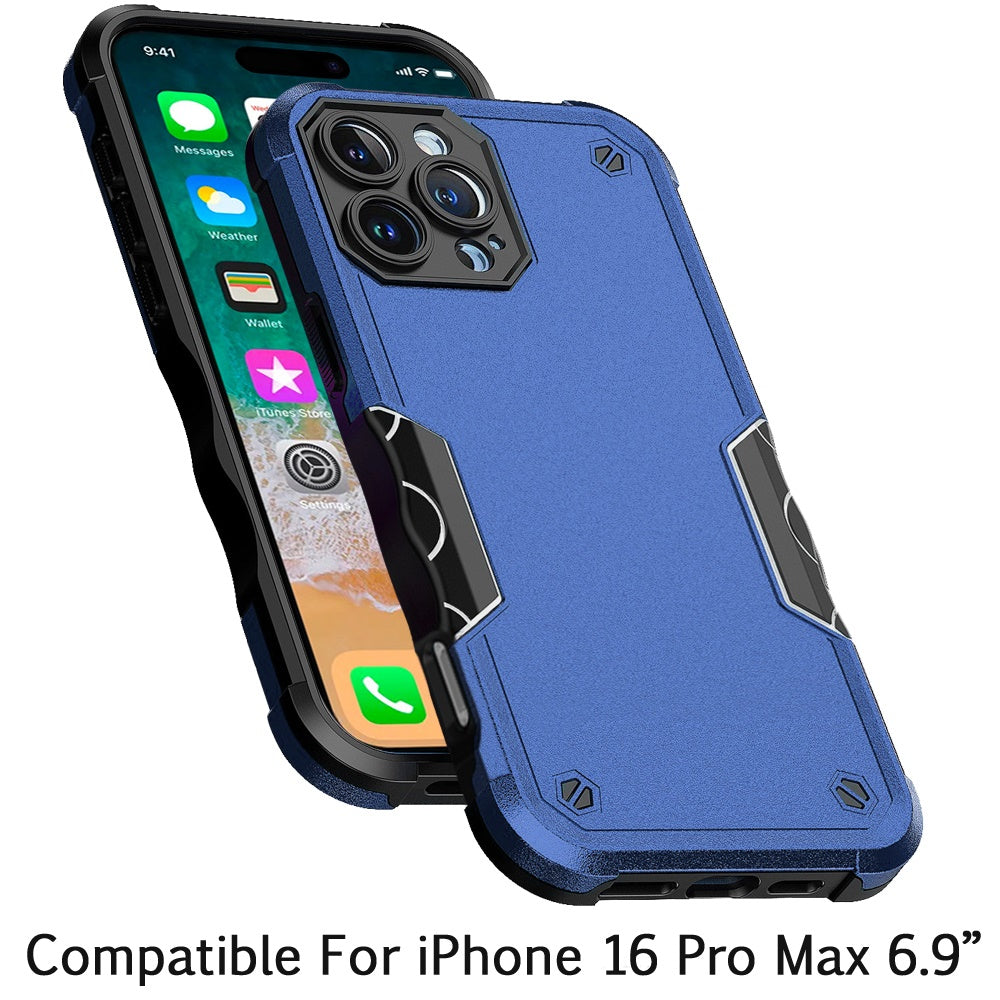 For Apple iPhone 16 Pro Max (6.9") Slim Tough Shockproof Hybrid Heavy Duty Dual Layer TPU Bumper Rugged Rubber Armor Case Cover