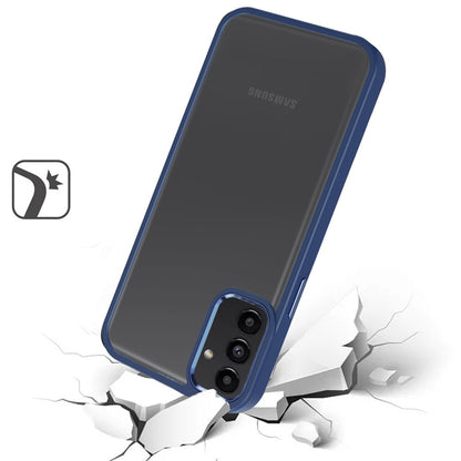 For Samsung Galaxy A15 5G Slim Fit Hybrid Transparent Thick Acrylic with Metal Buttons Frame Protective Hard PC + TPU Shockproof Case Cover Black