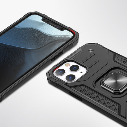 For Samsung Galaxy S21 FE /Fan Edition Armor Hybrid Magnetic Stand with Ring Holder Kickstand Shockproof Heavy-Duty Durable Rugged TPU Dual Layer Case Cover Black