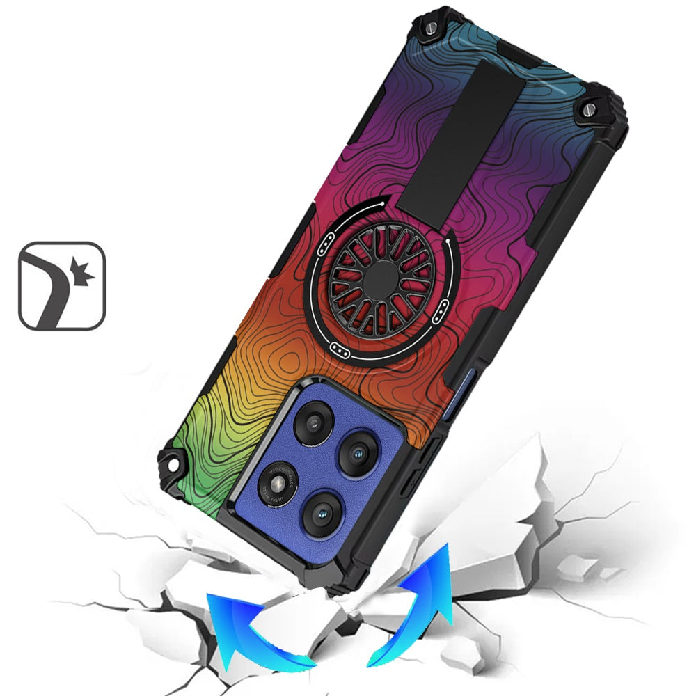 For Motorola Moto G Stylus 5G 2026 /2025 Texture Design Stylish Invisible Kickstand Case, MagSafe Compatible Hybrid Shockproof Cover, Car Mount Friendly Case Cover