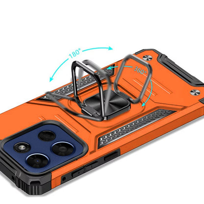 For Motorola Moto G Stylus 5G 2026 /2025 Armor Hybrid Magnetic Stand with Ring Holder Kickstand Shockproof Heavy-Duty Durable Rugged TPU Dual Layer Case Cover Cosmic Orange