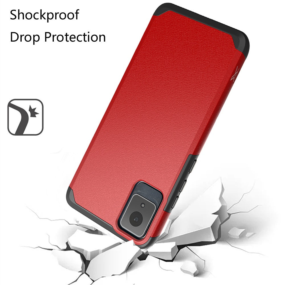 For TCL K11 Tough Hybrid Magnetic Mount Friendly Shock Protection Durable Grip Includes Tempered Glass Case Cover Red