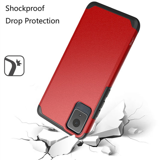For TCL K11 Tough Hybrid Magnetic Mount Friendly Shock Protection Durable Grip Includes Tempered Glass Case Cover Red