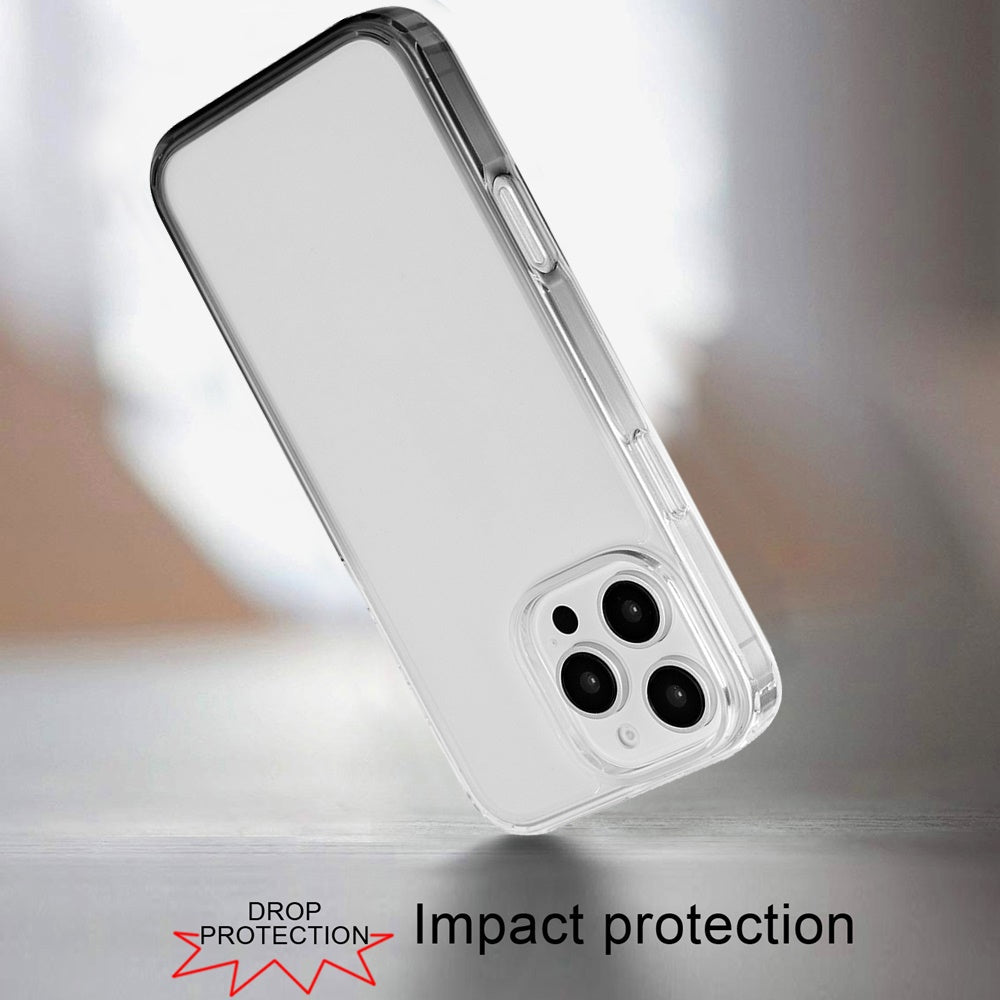 For Apple iPhone 16 Pro (6.3") Transparent Two Tone Gradiant Magnetic Space [Compatible with Magsafe] Hybrid Protective Case Cover Smoke Black