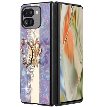 For Google Pixel 10 Pro Fold Diamonds 3D Fashion Bling Sparkly Glitter Ornaments Engraving Hybrid with Ring Kickstand Case Cover