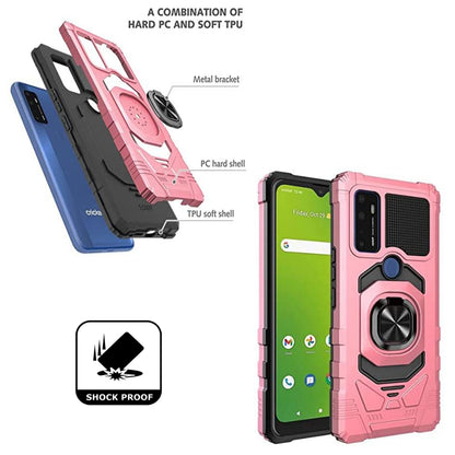 For Motorola Moto G Power 5G 2026 Hybrid Magnetic Car Mount Ring Kickstand Stand Holder Full-Body Armor Protective [Military Grade] Case Cover Purple