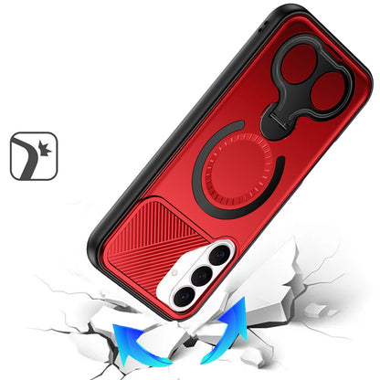 For Samsung Galaxy S26+ / S26 Plus Hybrid with Invisible 2 Hole Ring Stand Magnetic back Car Mount Friendly Protector Case Cover