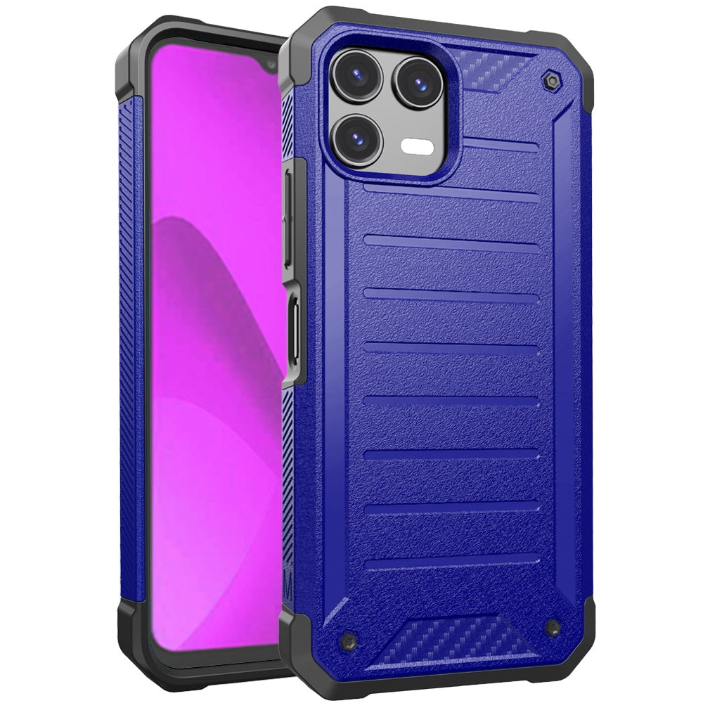 For T-Mobile Revvl 8 Pro Tough Lined Design Hybrid Shockproof Protective Rugged TPU Hard PC with Durable Grip Case Cover