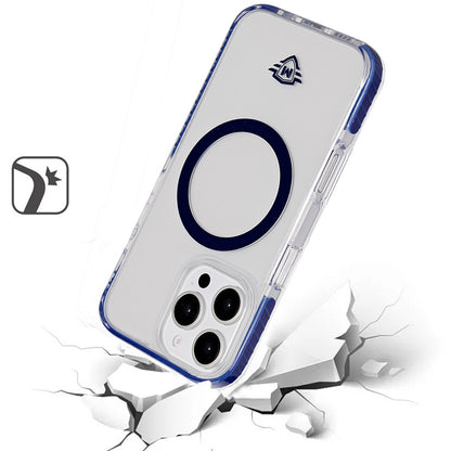 For Apple iPhone 16 Pro Max (6.9") Premium Hybrid Clear TPU Circle Magnetic [Compatible with MagSafe] Shockproof Frame Bumper Case Cover