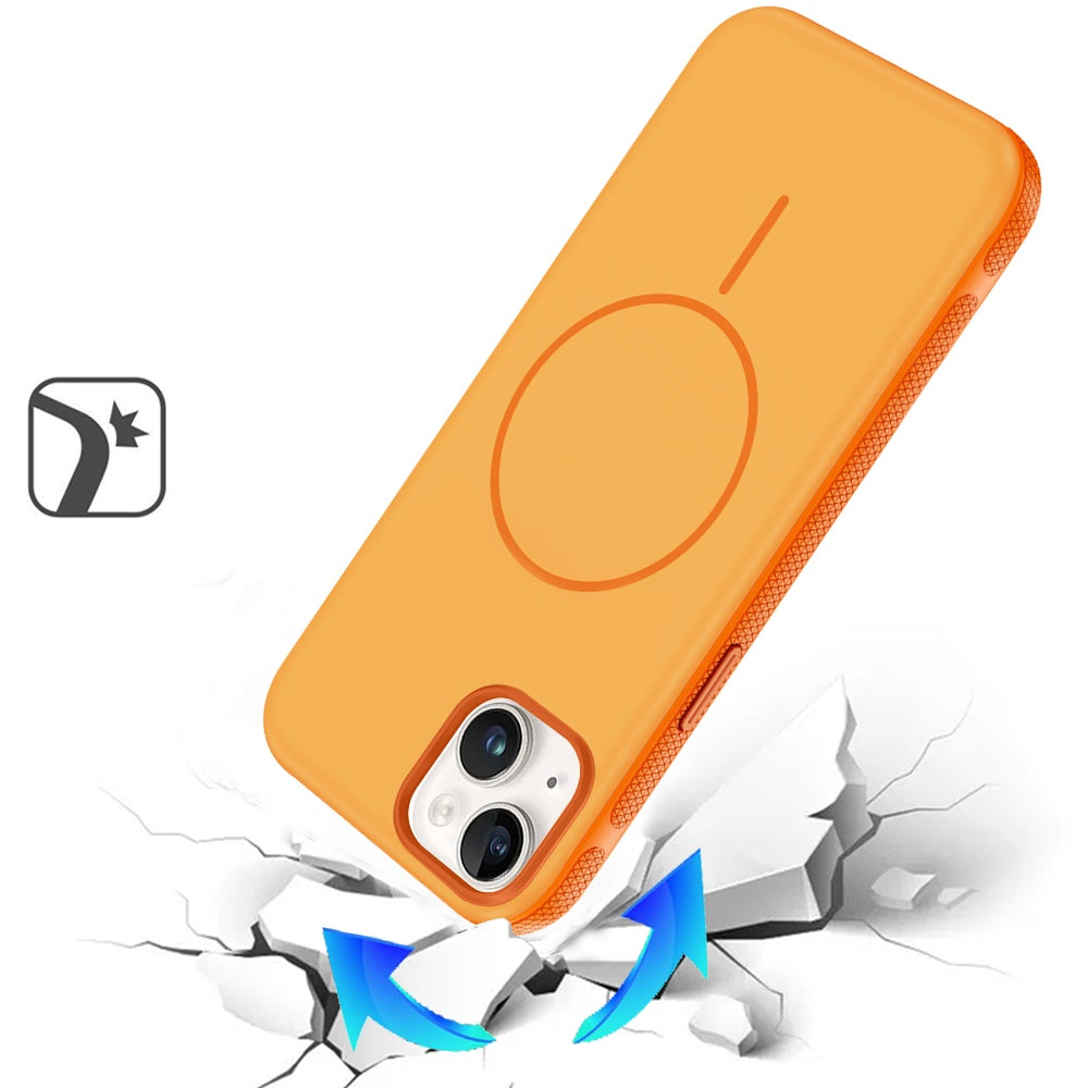 For iPhone 15 (6.1") Super Magnetic Premium Edged Core Matte Thick Hybrid Drop Protection Shockproof Design Case Cover Clear