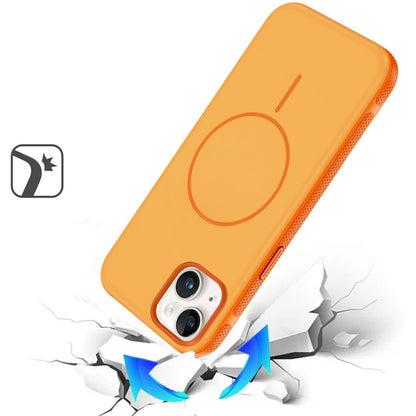For iPhone 15 (6.1") Super Magnetic Premium Edged Core Matte Thick Hybrid Drop Protection Shockproof Design Case Cover Cosmic Orange