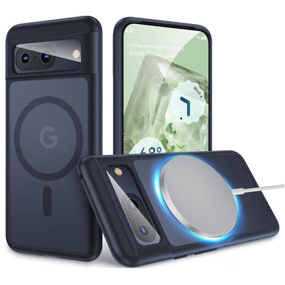 For Google Pixel 9A Frosted Translucent Case with MagSafe Compatible Slim, Shockproof Protective Matte TPU Military Grade Tough Case Cover Black