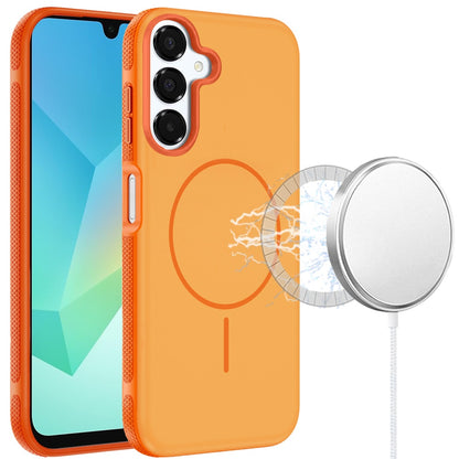 For Samsung Galaxy A16 5G Super Magnetic Premium Edged Core Matte Thick Hybrid Drop Protection Shockproof Design Case Cover Cosmic Orange