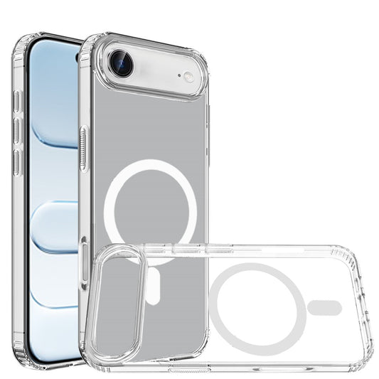 For Apple iPhone 17 AIR Classic Hybrid True Transparent Magnetic Circle - Shockproof Hybrid Clear Bumper, Compatible with MagSafe Case Cover Clear