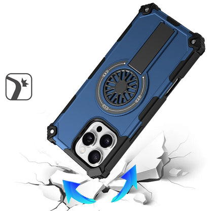 For iPhone 16 Pro Max (6.9") Texture Design Invisible Kickstand Case, MagSafe Compatible Hybrid Shockproof Cover, Car Mount Friendly Protector