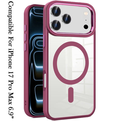 For Apple iPhone 17 Pro Max (6.9") MagSafe Compatible Transparent Greatest Clear Acrylic with Color Frame Thick Hybrid TPU Hard Case Cover Midnight Green