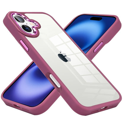 For Apple iPhone 17 (6.3") Slim Fit Hybrid Transparent Thick Acrylic with Metal Buttons Frame Protective Hard PC + TPU Shockproof Case Cover