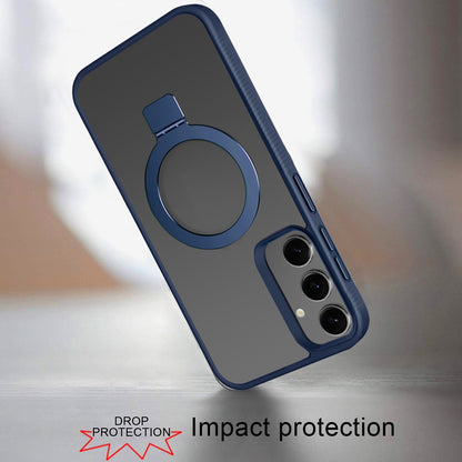 For Samsung Galaxy S25 /S24 Magnetic Circle Kickstand with MagSafe Compatibility, Matte Skin, Rugged Bumper, and Ring Holder Case Cover