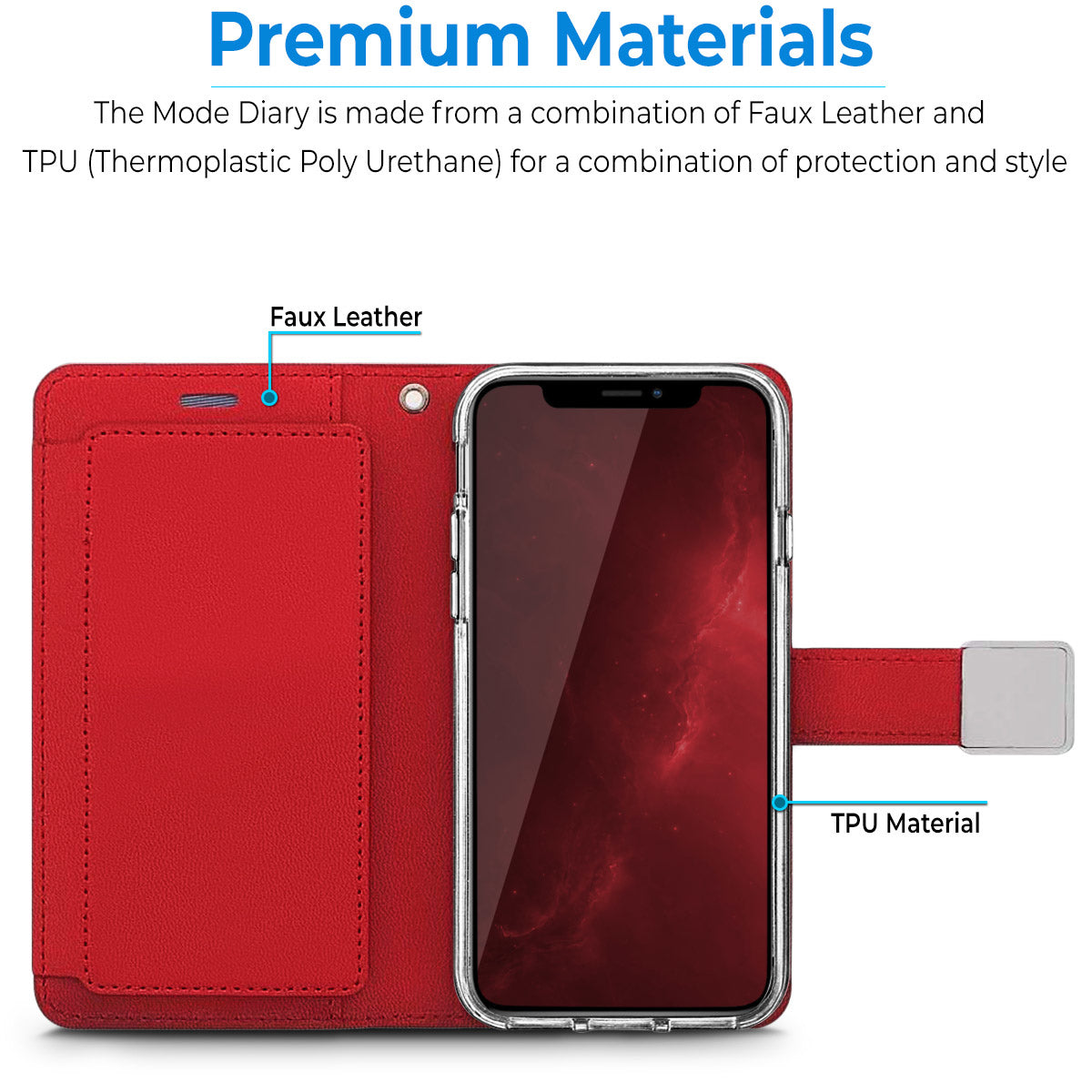 For Motorola Moto G Power 5G 2026 PU leather Wallet 6 Card Slots folio with Wrist Strap & Kickstand Pouch Flip Shockproof Case Cover Red