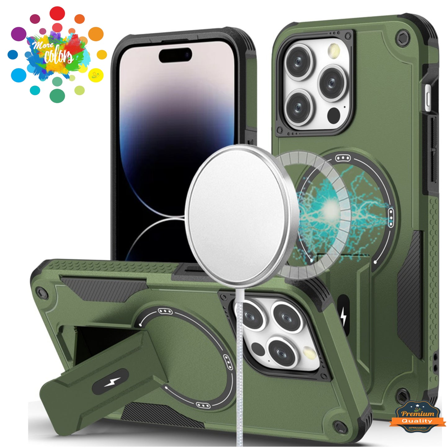 For Samsung Galaxy S25 Fan Edition /Galaxy S25 FE Magnetic Invisible Kickstand Holder with Magsafe, Slim Fit Shockproof Hybrid Military Grade Heavy Duty Case Cover