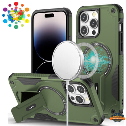 For Samsung Galaxy S25+ /S25 Plus /S24+ Plus Magnetic Invisible Kickstand Holder with Magsafe, Slim Fit Shockproof Hybrid Military Grade Heavy Duty Case Cover