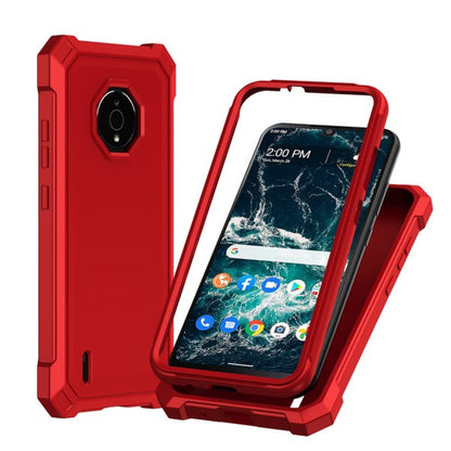 For TCL 60 XE NXTPAPER Full-Body Dual Layer Hybrid Case Slim, Drop-Proof TPU Hard PC, Durable Corner Front Bumper Protector Case Cover Red