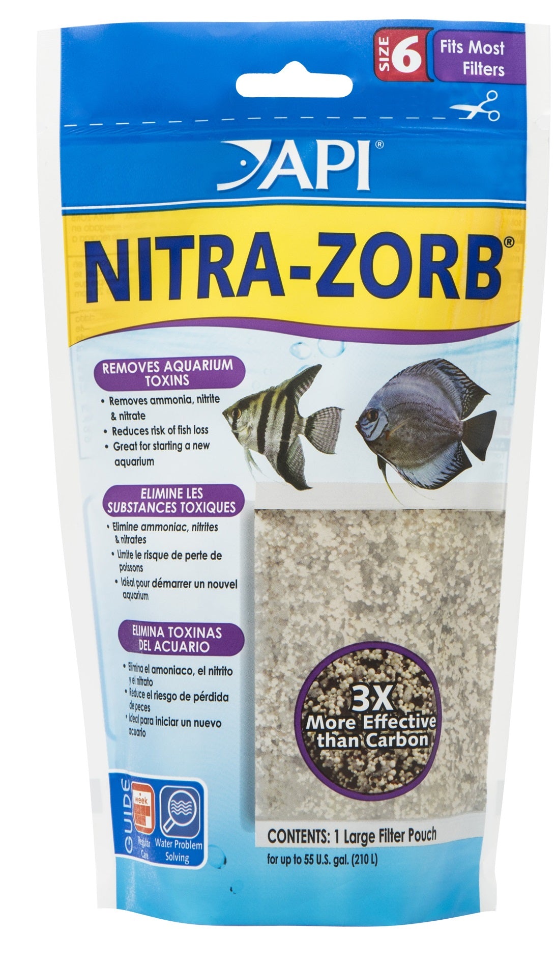 API Nitra-Zorb Removes Aquarium Toxins Size 6 [Aquarium Supplies] 1 count