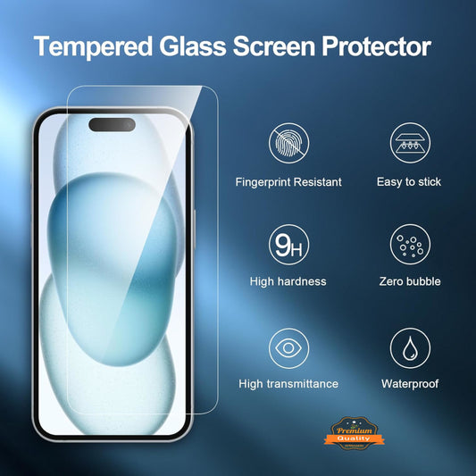 For Apple iPhone 14 HD Clear Tempered Glass Screen Protector Scratch-Resistant Film Protector Clear