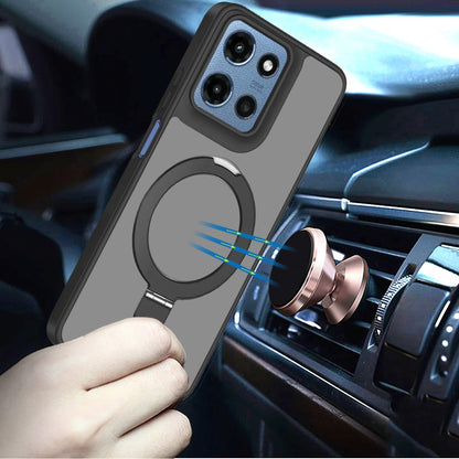 For Samsung Galaxy S26+ / S26 Plus Magnetic Circle Back with Ring Stand Full Rotation Matte Hybrid Shockproof Case Cover