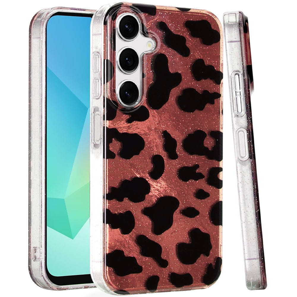 For Samsung Galaxy A16 Glitter Leopard, Fashion Design Animal Skin Print Slim IMD TPU Dual Layer Shockproof Protective Case Cover