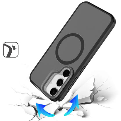 For Apple iPhone 16 Plus (6.7") Tough HQ Hybrid Case with Aluminum Frame Camera Stand, Compatible with MagSafe, Translucent Matte Shockproof Case Cover