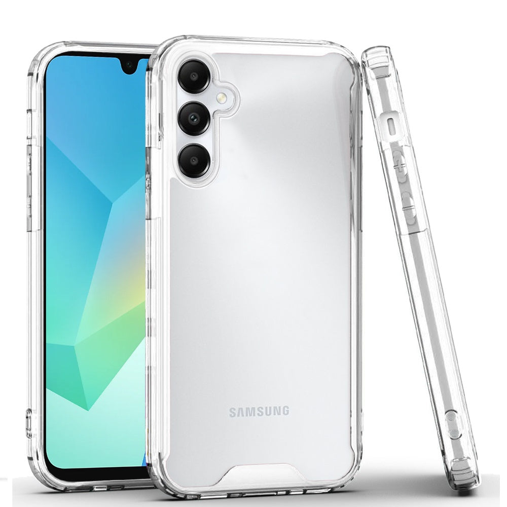 For Samsung Galaxy S26 Clear Colored Shockproof Transparent Hard PC + Rubber TPU Hybrid Bumper Shell Slim Protective Case Cover Clear