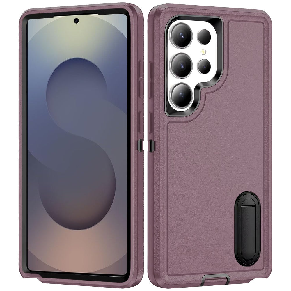 For Samsung Galaxy S26 Ultra Hybrid 3 Layers Hard 3in1 Shockproof with Kickstand Heavy Duty Hard TPU Rubber Anti-Drop Case Cover