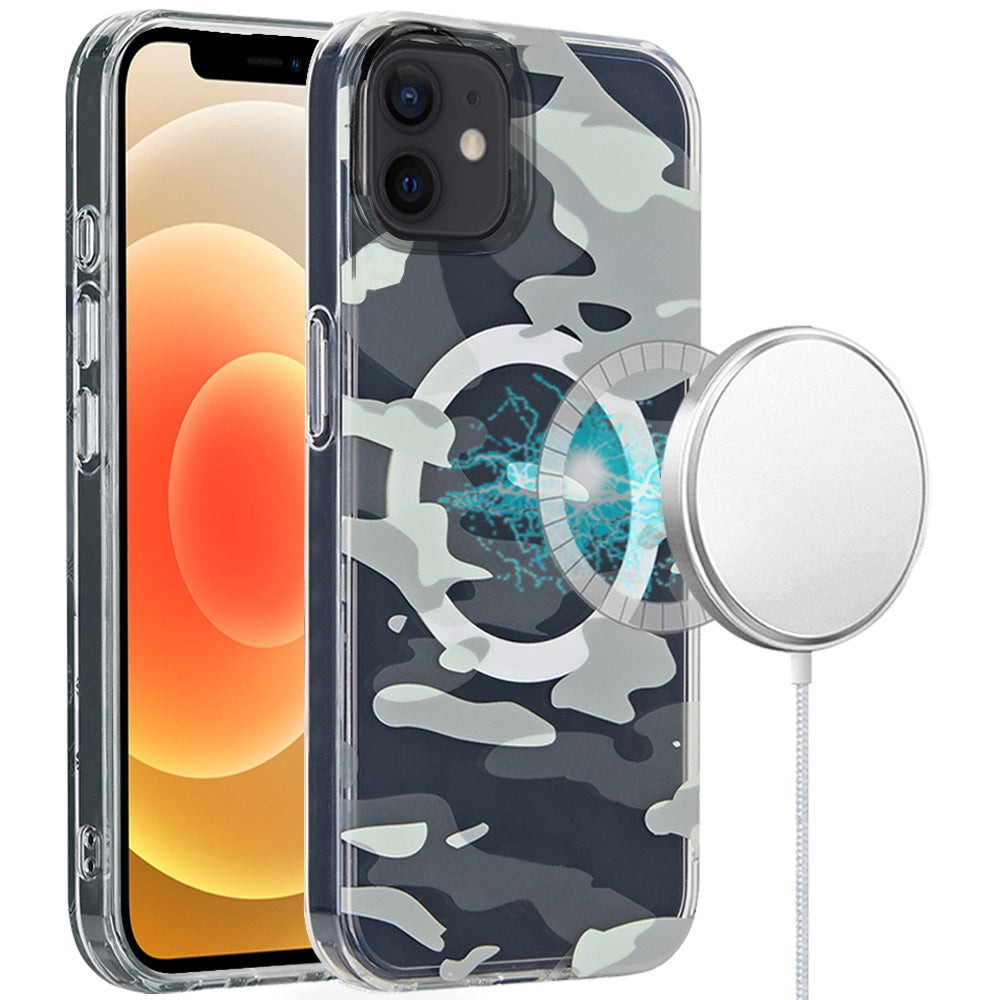 For Apple iPhone 15 Pro Max Double Layer IMD Magnetic Hybrid Shockproof Protection Anti Scratch Durable Design Secure Grip Slim Profile Compatible Design Case Cover Smoke Holographic