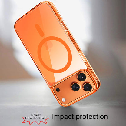 Phone Case for Apple iPhone 17 Pro Max (6.9") Transparent Magnetic Shockproof Ultra Thick TPU Hybrid Durable Clear Heavy Duty Protective Grip Cover Cosmic Orange