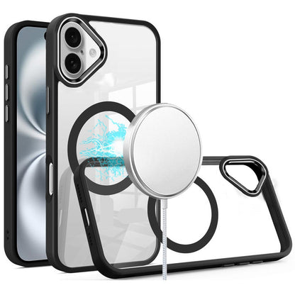 For Apple iPhone 16 Pro Max (6.9") MagSafe Compatible Transparent Greatest Clear Acrylic with Color Frame Thick Hybrid TPU Hard Case Cover