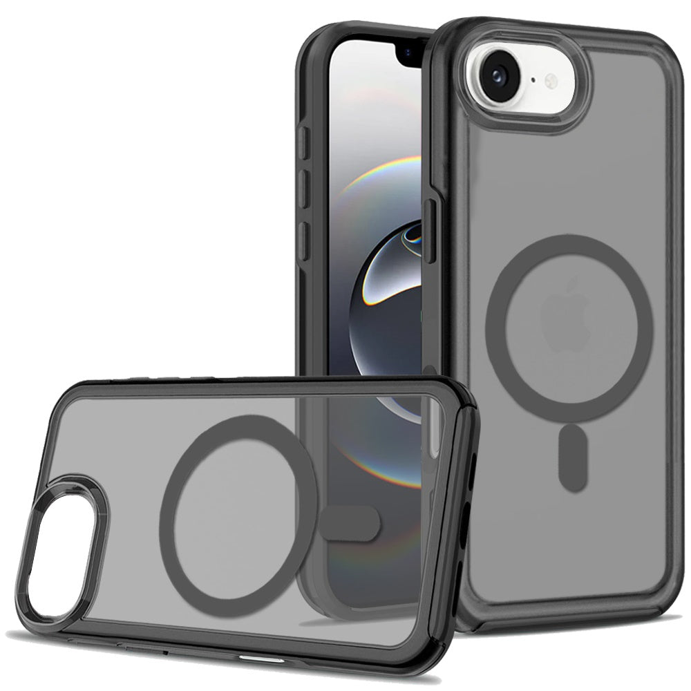 For Apple iPhone 16e Slim & Durable Compatible with MagSafe Hybrid Shockproof Glossy Oil Protective Dual Layer TPU + PC Case Cover